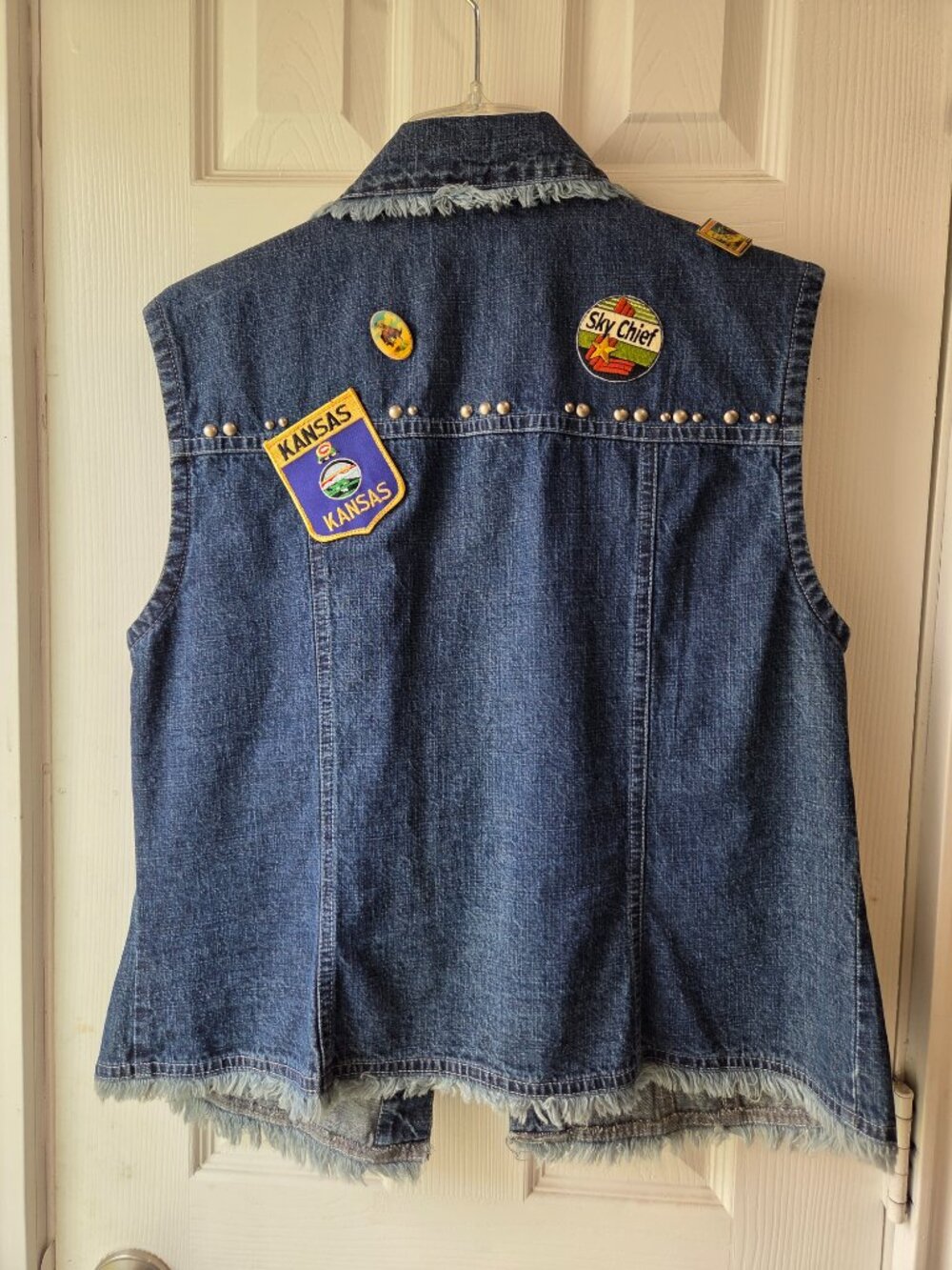Double D Ranch Western Denim Vest Women L Southwestern - Picture 3 of 5